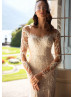 Beaded Ivory Embroidered Lace Tulle Fantastic Wedding Dress